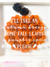Load image into Gallery viewer, Pumpkin and Fall Shadowbox with Paper Flowers | Mother's Day Gift | Birthday Gift | Anniversary Gift