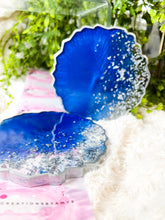 Load image into Gallery viewer, Blue and Silver Coasters - Perfect for Barware or Decor (Set of 2)