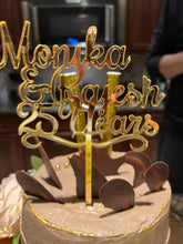 Load image into Gallery viewer, Acrylic Mirror Cake Toppers, Gold, Silver or Rose Gold, Lasercut Mirror Acrylic