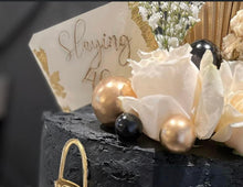 Load image into Gallery viewer, Hexagon Acrylic Cake Topper, Personalized, birthdays, engagements, anniversaries