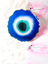 Load image into Gallery viewer, Evil Eye Agate like Coasters (Can be Personalized) - Perfect for Barware or Decor (Set of 2)
