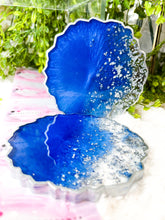 Load image into Gallery viewer, Blue and Silver Coasters - Perfect for Barware or Decor (Set of 2)