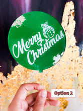 Load image into Gallery viewer, Christmas and Happy Holidays Round Acrylic Cake Topper