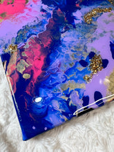 Load image into Gallery viewer, Blue Galaxy Resin and Stone Canvas decor