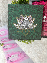 Load image into Gallery viewer, White and Green Lotus Dot Paintings Hand Painted Canvas | Wall art
