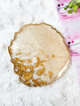 Load image into Gallery viewer, Champagne and Gold leaf Coasters - Perfect for Barware or Decor (Set of 2)