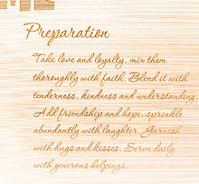 Load image into Gallery viewer, “Recipe for Home”Personalized rectangular Wooden Cutting Board/charcuterie board/ housewarming and wedding gifts.