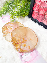 Load image into Gallery viewer, Champagne and Gold leaf Coasters - Perfect for Barware or Decor (Set of 2)