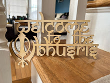 Load image into Gallery viewer, Welcome to the "Last Name" with Khanda, Ik Onkar or OM - Personalized Home Signs