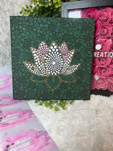 Load image into Gallery viewer, White and Green Lotus Dot Paintings Hand Painted Canvas | Wall art