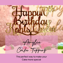Load image into Gallery viewer, Acrylic Mirror Cake Toppers, Gold, Silver or Rose Gold, Lasercut Mirror Acrylic