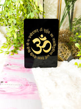 Load image into Gallery viewer, Gold engraved black Acrylic Signs - OM OR OM w/ Gayatri Mantra
