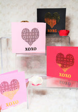 Load image into Gallery viewer, Hot Foil Valentine's Day Card, XOXO handmade card