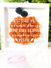 Load image into Gallery viewer, Pumpkin and Fall Shadowbox with Paper Flowers | Mother's Day Gift | Birthday Gift | Anniversary Gift
