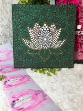 Load image into Gallery viewer, White and Green Lotus Dot Paintings Hand Painted Canvas | Wall art