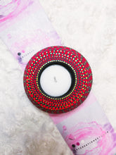 Load image into Gallery viewer, Mandala Candle Holders, Candle Holders, Resin Candle Holders (Shades of Red and Gold)
