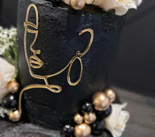 Load image into Gallery viewer, Line Art Women Acrylic Mirror Cake Toppers, Gold, Silver or Rose Gold, LaserCut Mirror Acrylic