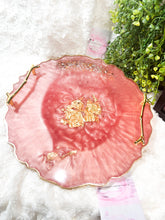 Load image into Gallery viewer, Round Resin Tray - with Gold Leaf/Resin/Serving Tray/Handmade/Art/Gift/Resin Art
