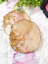 Load image into Gallery viewer, Champagne and Gold leaf Coasters - Perfect for Barware or Decor (Set of 2)