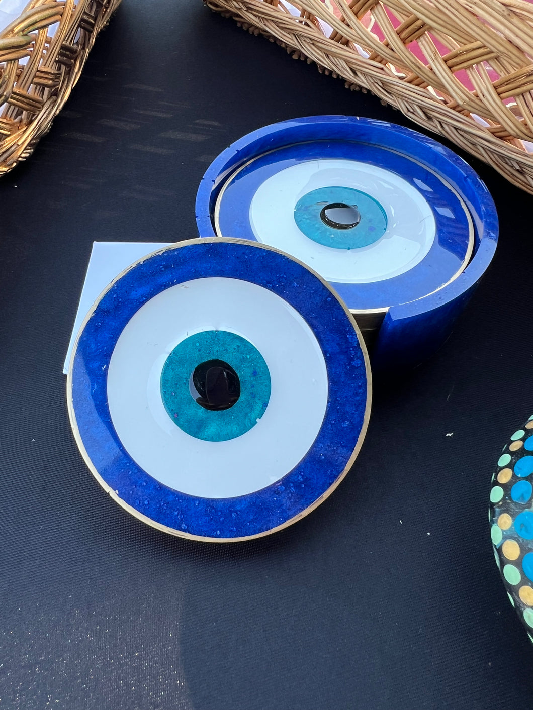 Evil Eye Resin Coaster - Set of 4