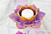 Load image into Gallery viewer, Diya Holders, Diwali Candle Holders, Lotus Candle Holders made with Resin (set of 2)
