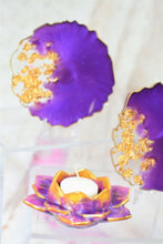 Load image into Gallery viewer, Purple Haze and Gold  Coasters - Perfect for Barware or Decor (Set of 2)
