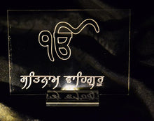 Load image into Gallery viewer, Engraved Acrylic Signs - Ik Onkar, Om, Ganesh &amp; Khanda
