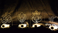 Load image into Gallery viewer, Engraved Acrylic Signs - Ik Onkar, Om, Ganesh &amp; Khanda
