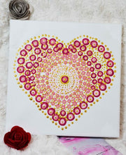 Load image into Gallery viewer, Mandala Heart Hand Painted Canvas | Valentine&#39;s Day | Wall art
