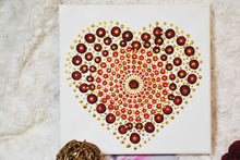 Load image into Gallery viewer, Mandala Heart Hand Painted Canvas | Valentine&#39;s Day | Wall art
