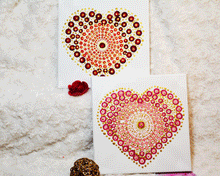 Load image into Gallery viewer, Mandala Heart Hand Painted Canvas | Valentine&#39;s Day | Wall art
