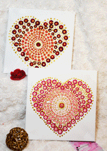 Load image into Gallery viewer, Mandala Heart Hand Painted Canvas | Valentine&#39;s Day | Wall art
