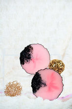 Load image into Gallery viewer, Pink and Black Marble Coasters - Perfect for Barware or Decor (Set of 2)
