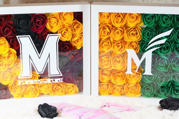 Personalized ShadowBox with Paper Flowers | High School Graduation Gift | College Acceptance Gift