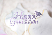 Load image into Gallery viewer, Happy Graduation Cupcake Topper, Graduation Celebration - Set of 12
