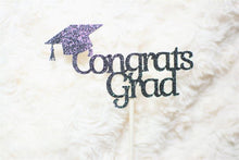 Load image into Gallery viewer, Congrats Grad Cupcake Topper, Graduation Celebration - Set of 12
