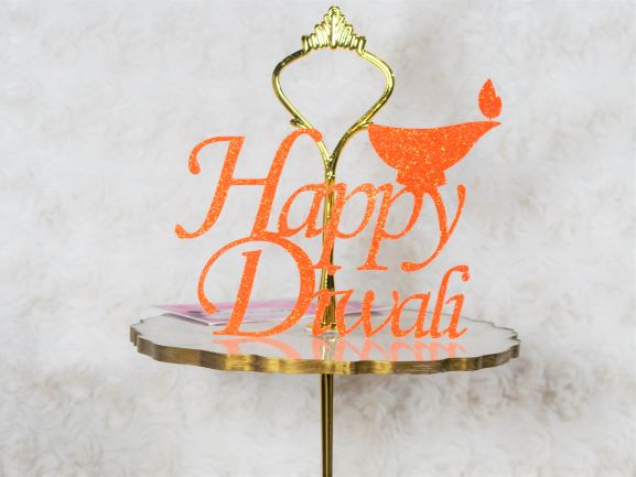 Happy Diwali Cupcake Topper, Deepavali or Diwali Celebration - set of 12