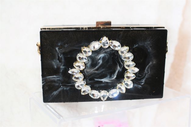 Black Marble Resin Clutch