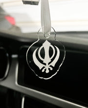 Load image into Gallery viewer, Religious Car Accessories | Ik Onkar | OM | Khanda | hanging rear view ornaments or key charms
