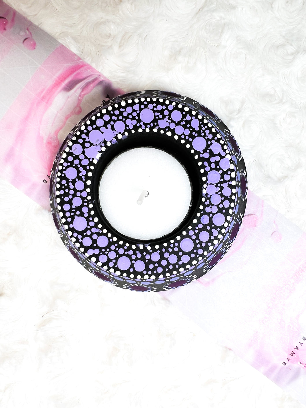 Mandala Candle Holders, Candle Holders, Resin Candle Holders (Shades of Purple)