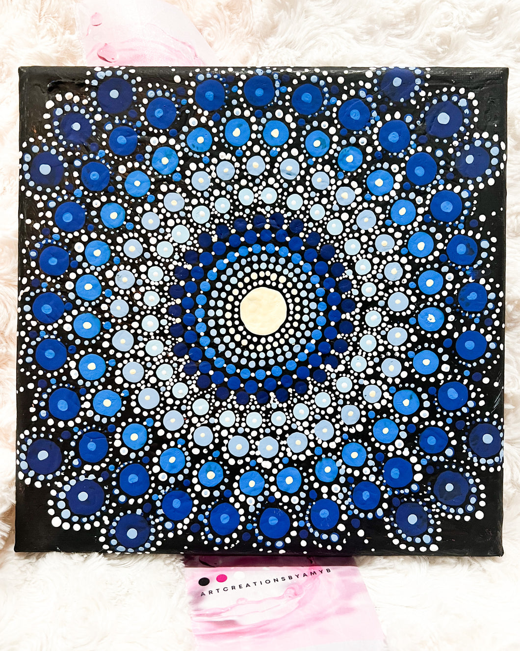 Mandala Hand Painted Canvas | Wall art (Shades Of Blue)