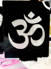 Load image into Gallery viewer, Gold engraved black Acrylic Signs - OM OR OM w/ Gayatri Mantra
