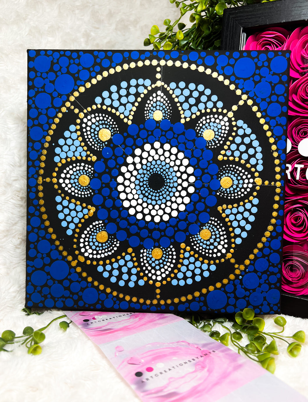 Evil Eye 🧿 Mandala Hand Painted Canvas | Wall art (Evil Eye)