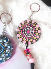 Load image into Gallery viewer, Mandala Art Wooden Keychain - Pink
