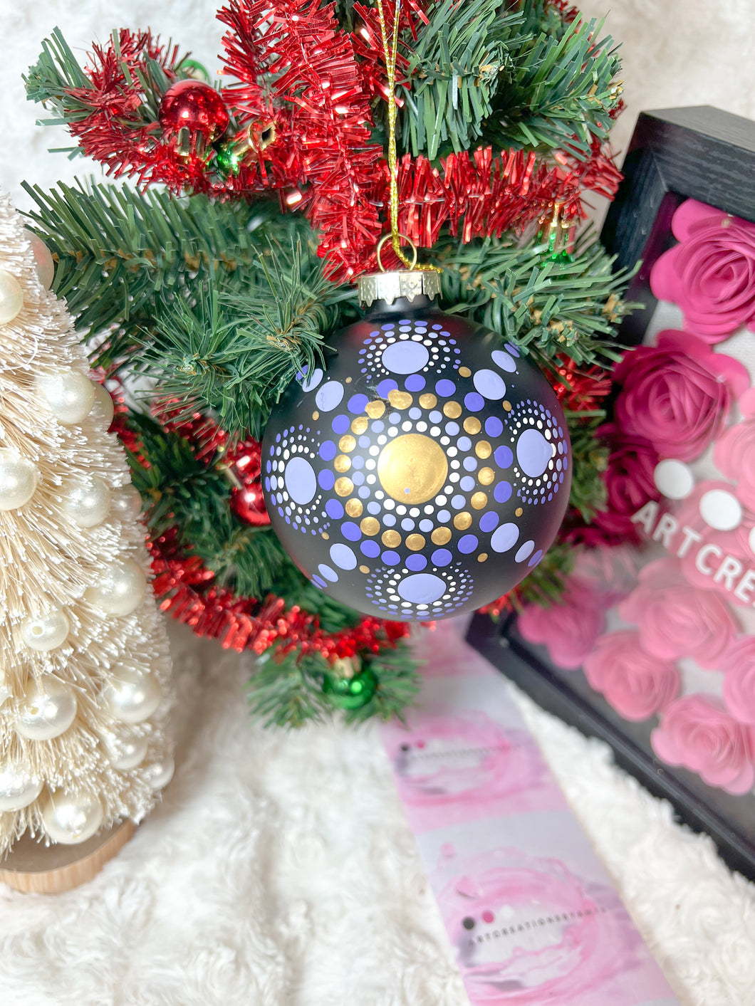 Christmas Tree Ornament - Mandala inspired - Violet