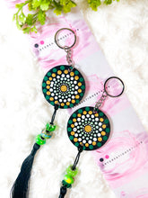 Load image into Gallery viewer, Mandala Art Wooden Keychain - Green
