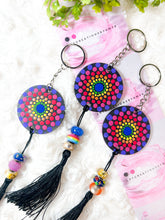 Load image into Gallery viewer, Mandala Art Wooden Keychain - Rainbow
