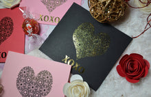 Load image into Gallery viewer, Hot Foil Valentine&#39;s Day Card, XOXO handmade card
