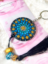 Load image into Gallery viewer, Mandala Art Wooden Keychain - Teal
