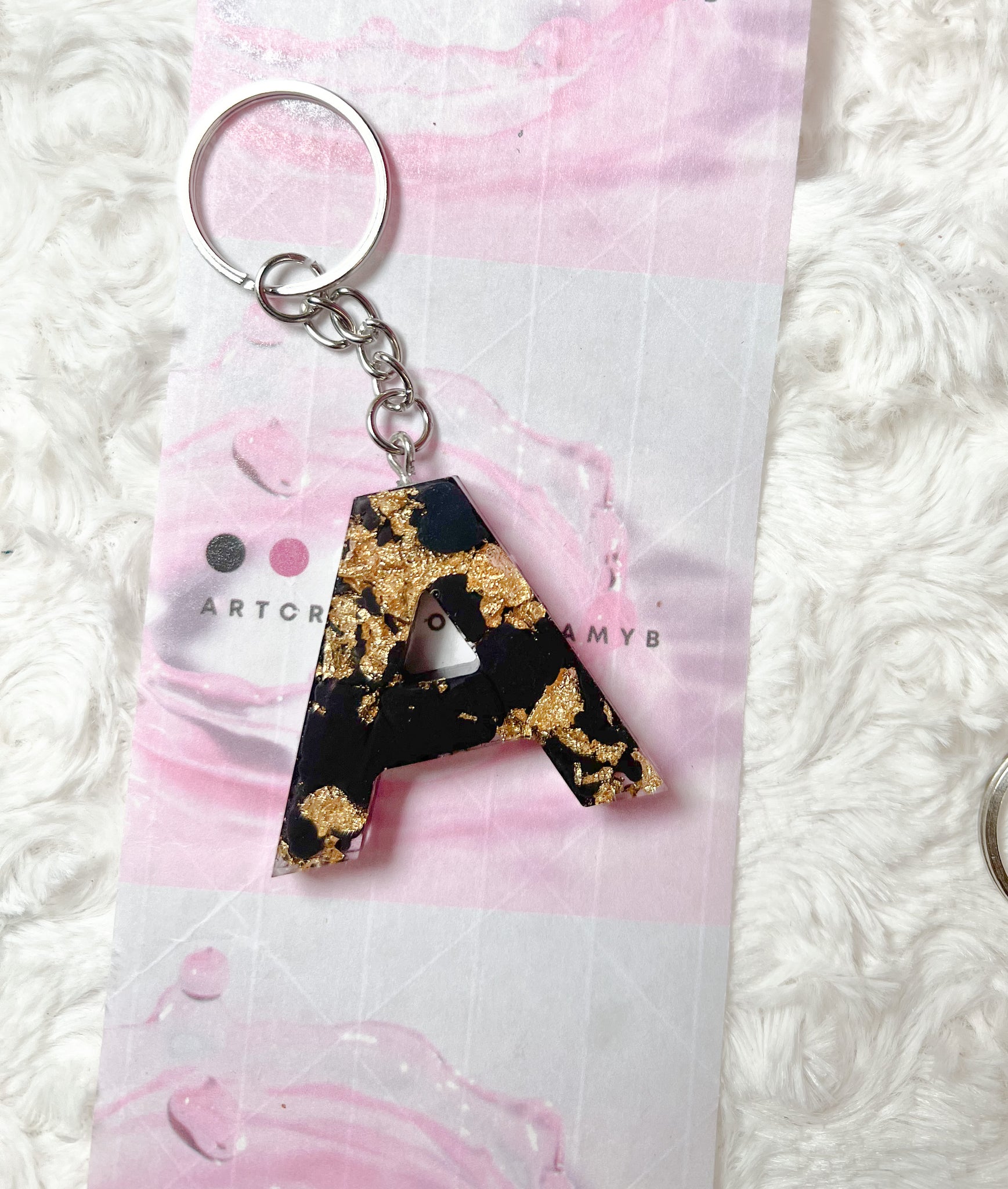 Pink Custom/ Initial Keychain/ Resin Letters/ Personal Letters